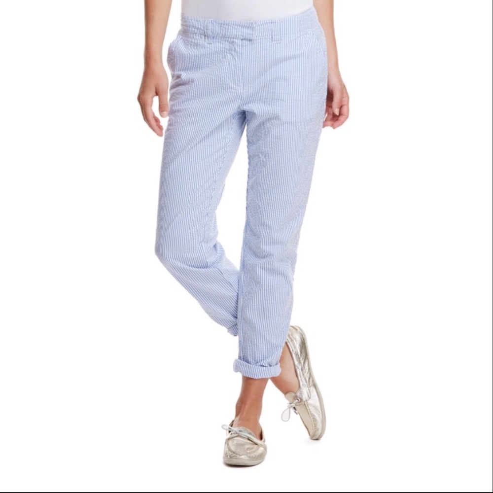 EUC Vineyard Vines Seersucker Ankle Pant Size 4